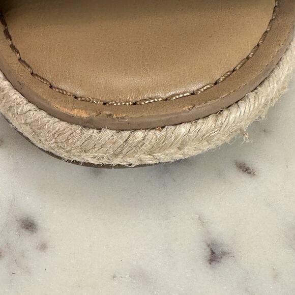 Franco Sarto Julien Sandal Cork Wedge Taupe Suede Espadrilles Size-8.5M Boho - Picture 16 of 17